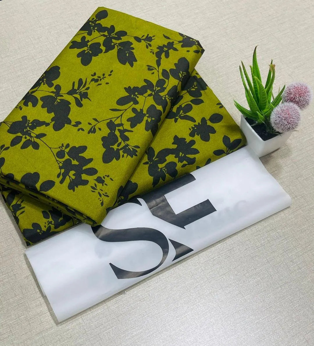 Green printed polo cotton 2 piece suit for women casual wear soft breathable fabric matching shirt and trouser set