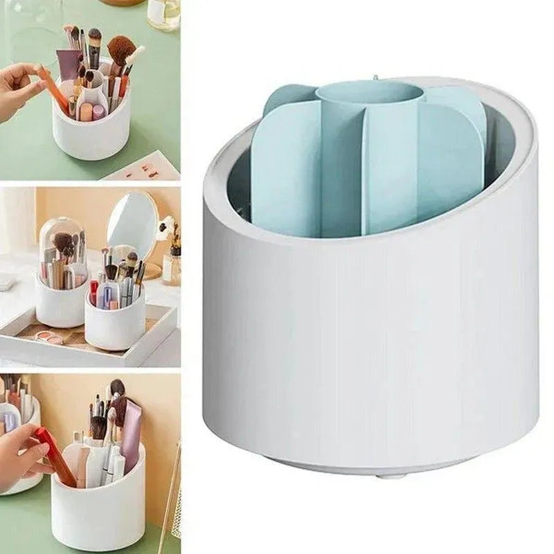 Premium Makeup Brush Holder – Keep brushes & cosmetics tidy, dust-free, and visible.