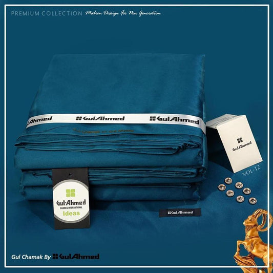 Men blue silk plain suit all season Pakistan unstitched formal wear wedding office outfit Swift Mart premium fabric