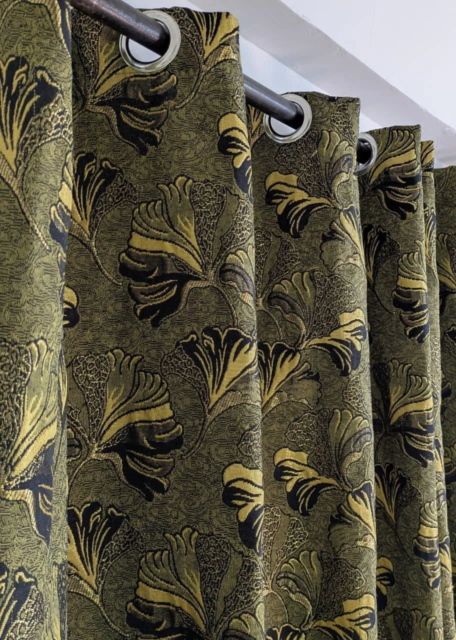 Jacquard printed curtain 56x96 inch floral panel multicolor, elegant curtain for bedroom living room home decor use