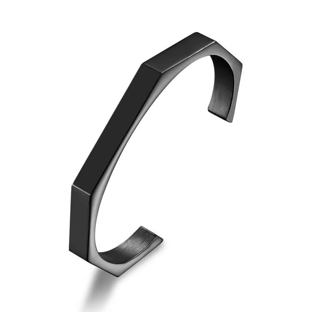 Hexagonal silver plated kara bangle unisex stainless steel bracelet Swift Mart