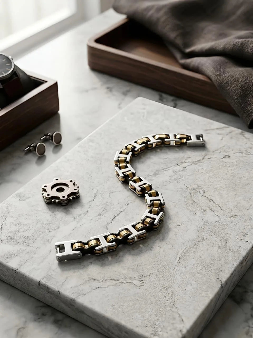 Stainless Steel Funky Silver Plated Men's Bracelet