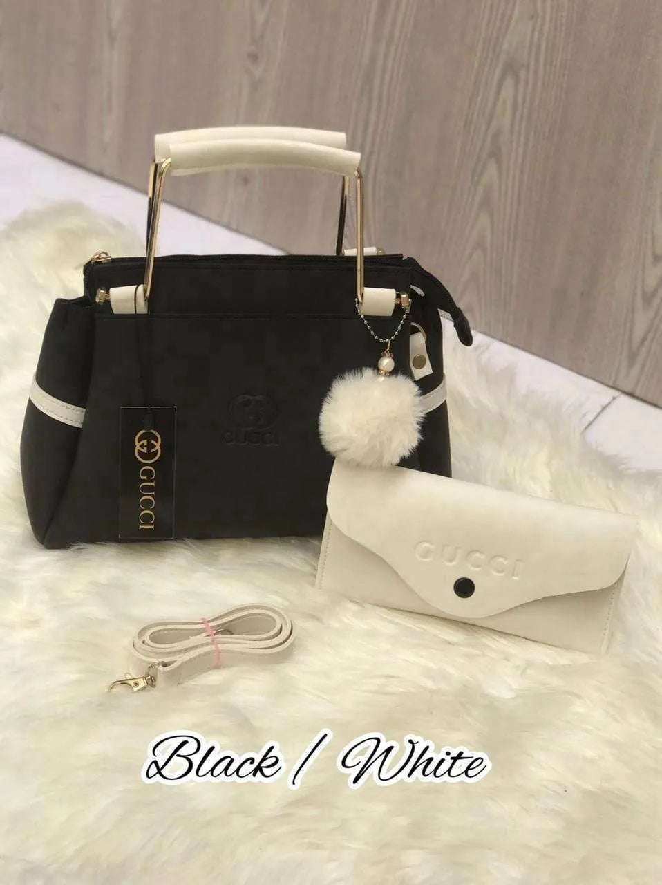 Leather handbag set for women 2 pcs with wallet stylish elegant bag for office daily use and casual outings