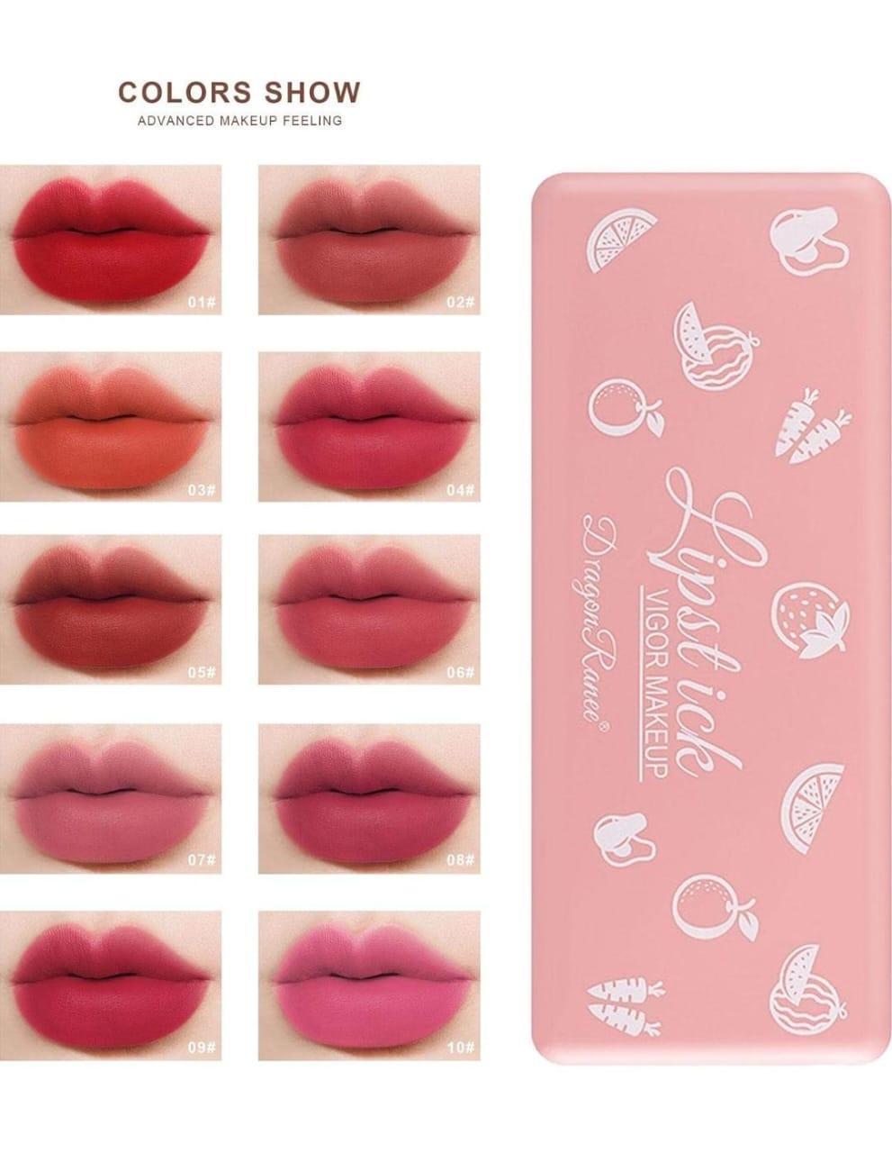 12-piece Swift Mart matte lipstick set in bold and nude shades for Pakistani women