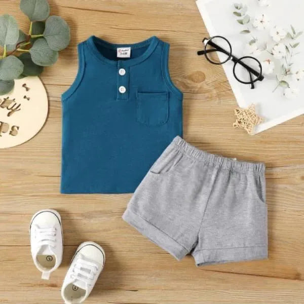 Girls blue printed jersey night suit set, soft breathable sleepwear for kids summer nightwear comfortable home wear