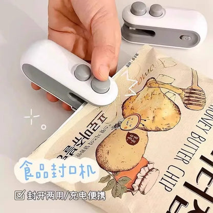 Portable food bag sealing machine rechargeable sealer multicolor, compact kitchen tool for sealing snacks chips and food storage bags