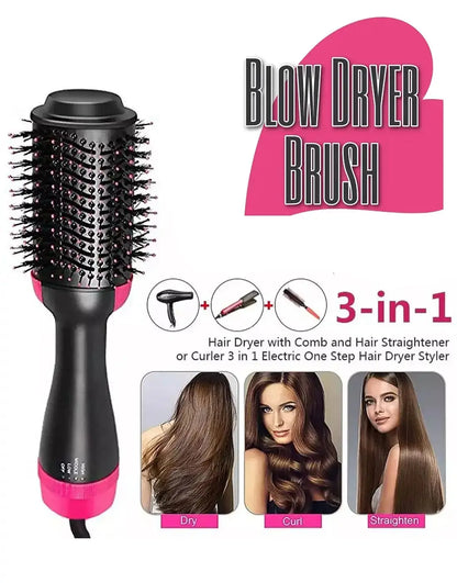 Swift Mart 3-in-1 Hair Dryer Brush – Dry, Straighten & Curl Hair 
