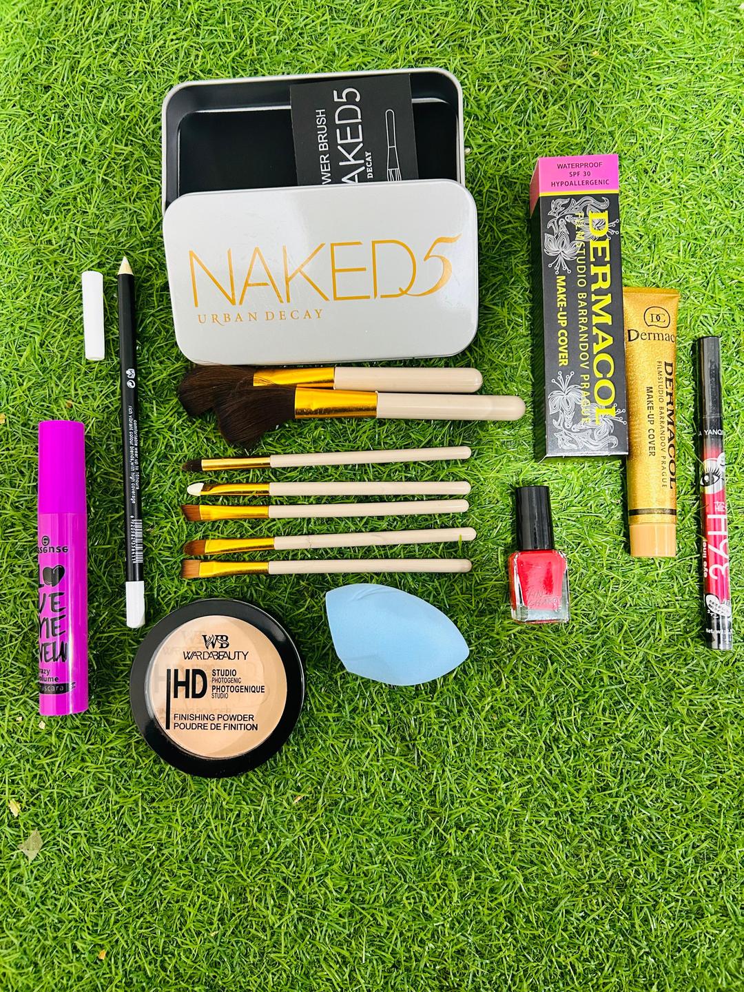 8-in-1 Makeup Set – Brushes, foundation, powder, nail polish & more.