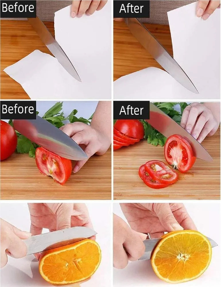 3 stage knife sharpener with handle red kitchen tool, manual blade sharpening system for home use, durable and easy grip design