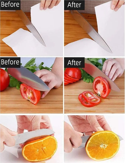 3 stage knife sharpener with handle red kitchen tool, manual blade sharpening system for home use, durable and easy grip design