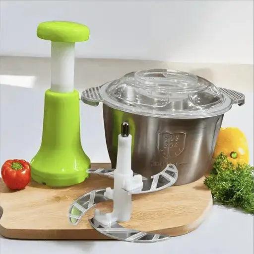 Swift Mart 2L Stainless Steel Manual Food Chopper for Vegetables & Fruits