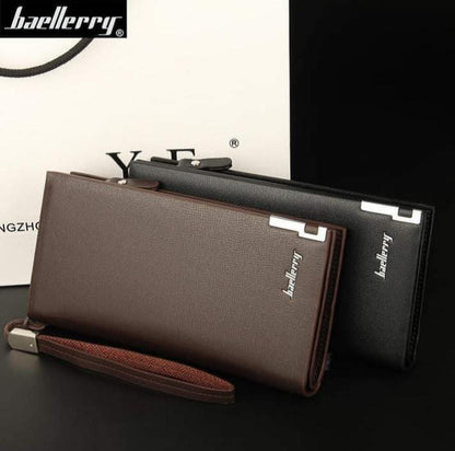 PU leather long wallet unisex with wrist strap, stylish multicolor wallet for men and women for daily use office and travel