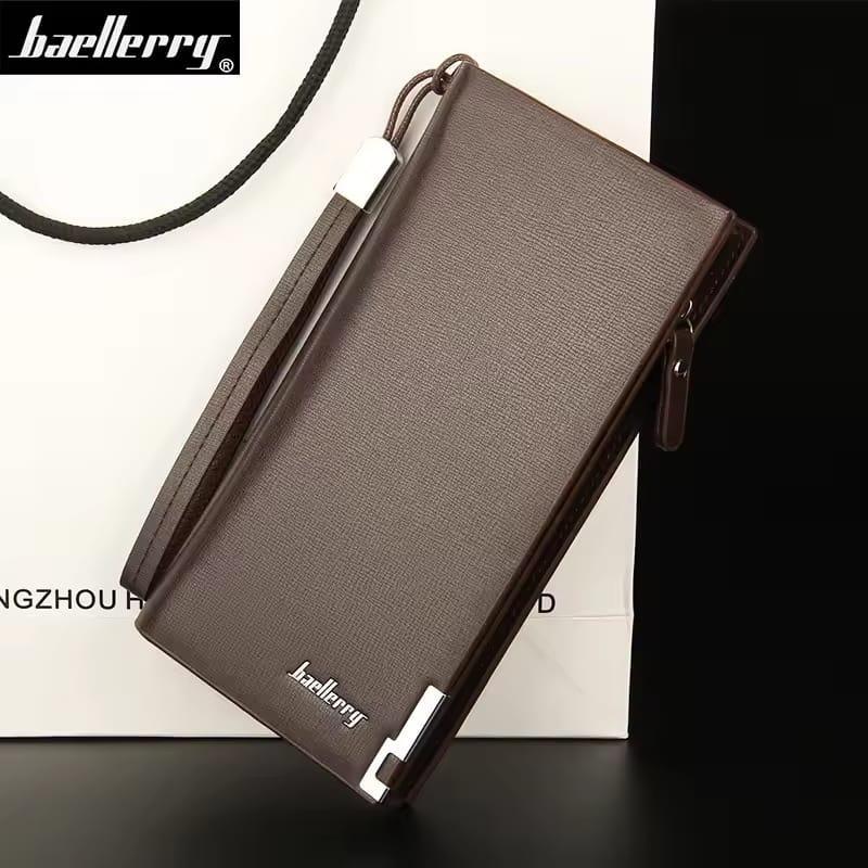PU leather long wallet unisex with wrist strap, stylish multicolor wallet for men and women for daily use office and travel