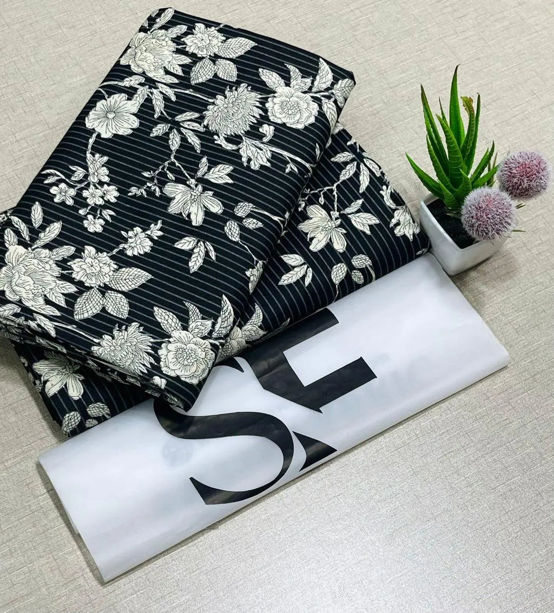 Black printed polo cotton 2 piece suit for women casual wear soft breathable fabric matching shirt and trouser set