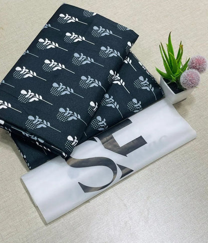 Black printed polo cotton 2 piece suit for women with matching shirt and trouser soft breathable casual summer outfit