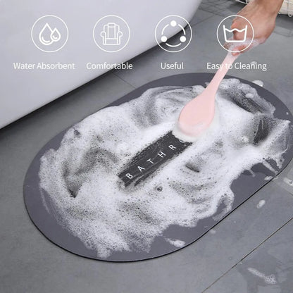 Door floor mat blue black non slip bathroom kitchen mat, water absorbent plastic mat for home entrance and bathroom use