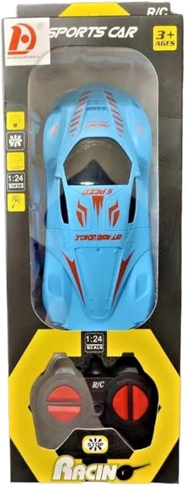 Blue remote control car for kids electric drive toy durable plastic RC car for indoor outdoor play with easy control