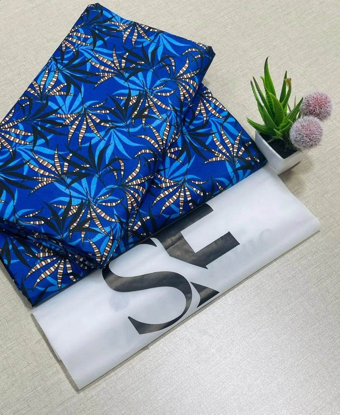 Blue printed polo cotton 2 piece suit for women casual wear soft breathable fabric matching shirt and trouser set