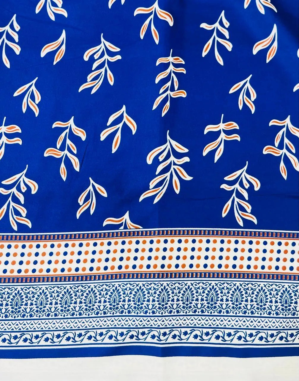 Blue printed polo cotton 2 piece suit for women casual wear soft breathable fabric matching shirt and trouser set