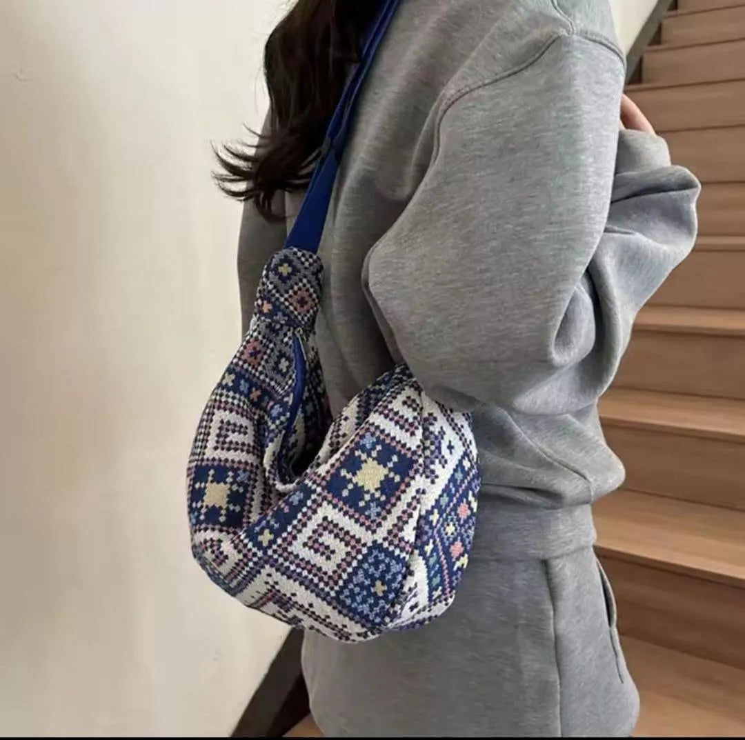 Boho pattern shoulder bag by Swift Mart with colorful strap and spacious design for stylish everyday use