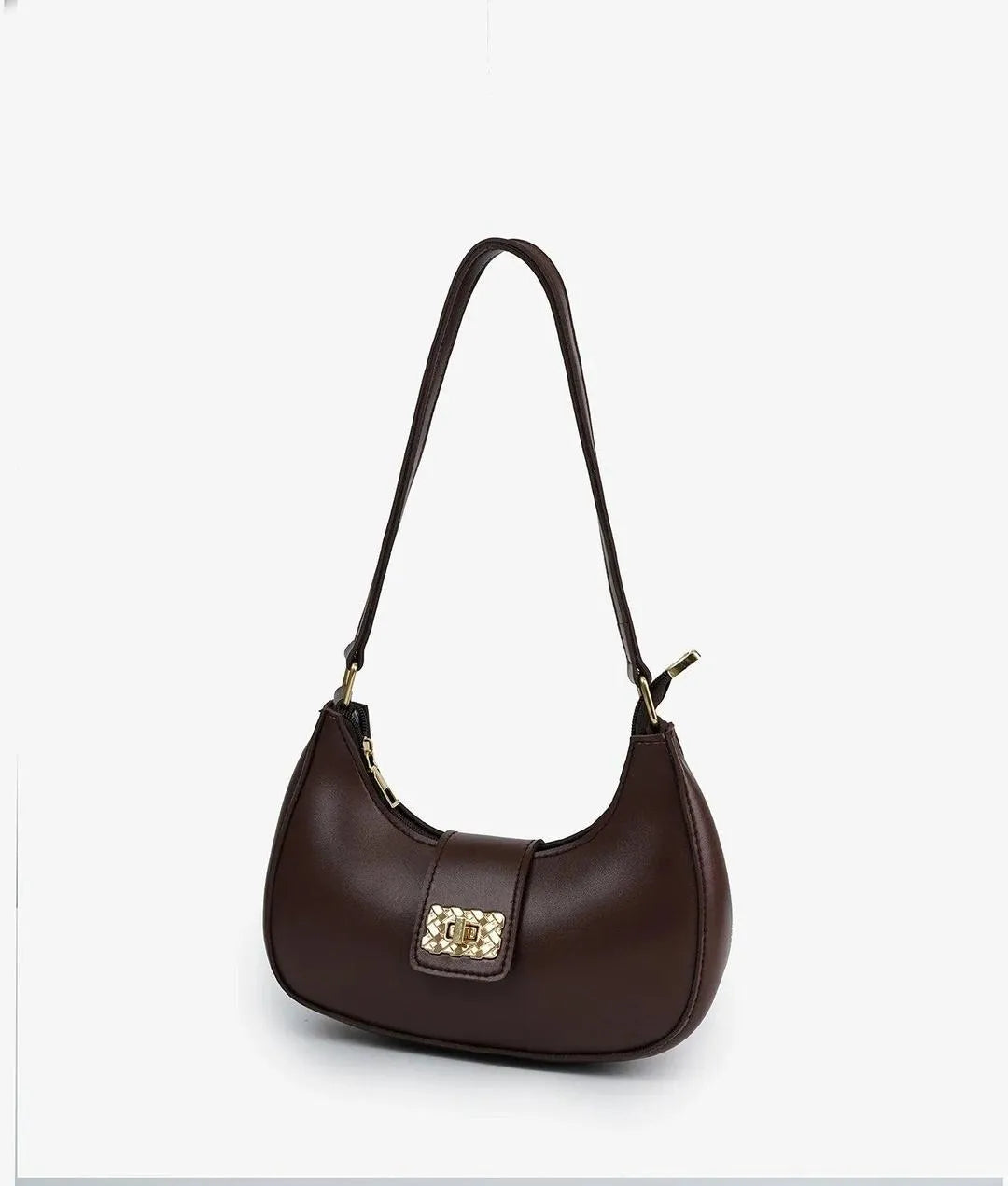 Brown PU leather shoulder bag for girls stylish durable handbag for daily use casual outings and college wear