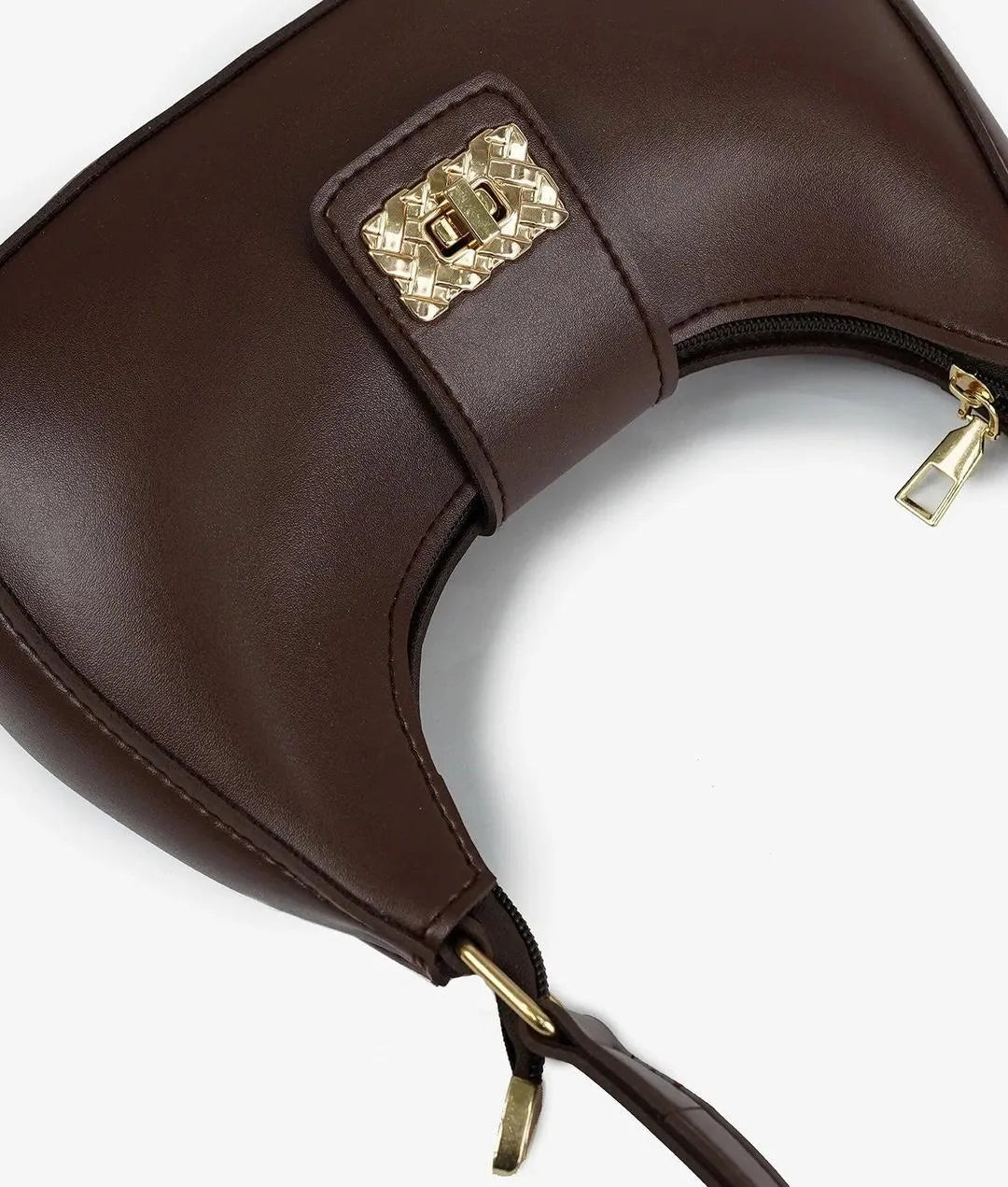 Brown PU leather shoulder bag for girls stylish durable handbag for daily use casual outings and college wear