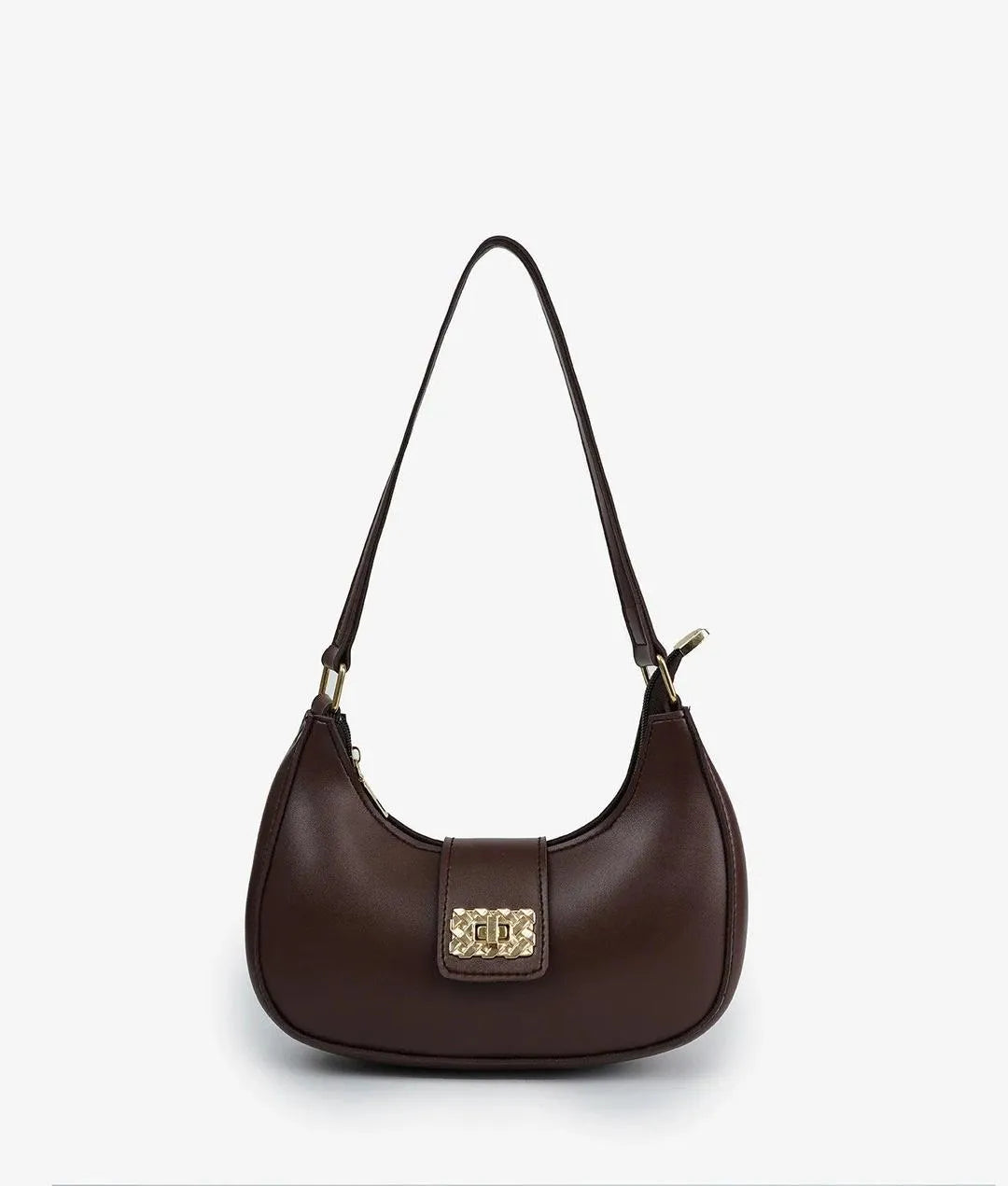 Brown PU leather shoulder bag for girls stylish durable handbag for daily use casual outings and college wear