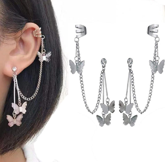 butterfly jewelry set women silver plated necklace earrings Swift Mart Pakistan