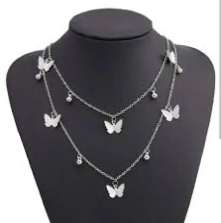 butterfly jewelry set women silver plated necklace earrings Swift Mart Pakistan