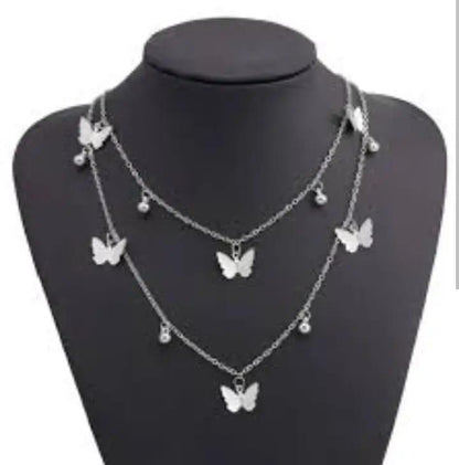 butterfly jewelry set women silver plated necklace earrings Swift Mart Pakistan