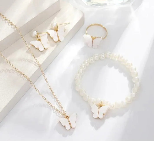 Swift Mart butterfly jewelry set for women necklace bracelet earrings combo