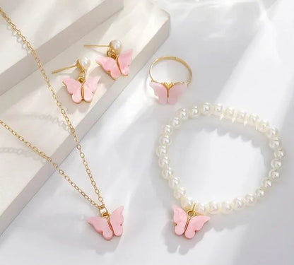 Swift Mart butterfly jewelry set for women necklace bracelet earrings combo