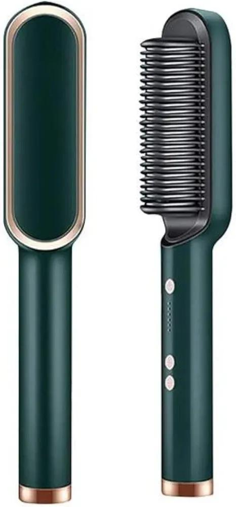 Premium corded hair dryer brush in green and black for smooth, frizz-free hair. Fast salon-quality styling at home.