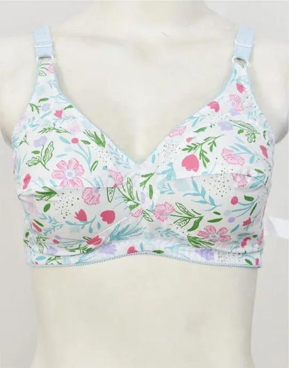 Pack of 4 cotton floral printed bras for women soft breathable comfortable daily wear multicolor set