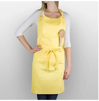 Cotton kitchen apron adjustable chef cooking apron multicolor, plain apron with pocket for cooking baking cleaning and daily use