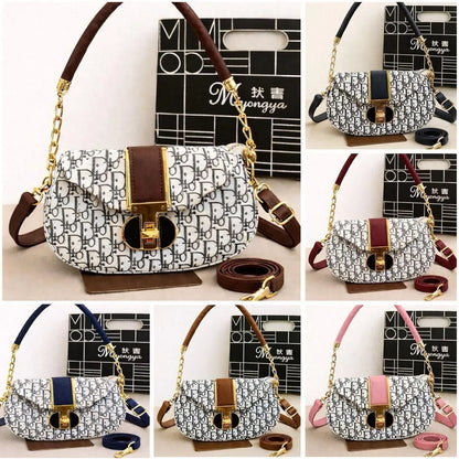 Mustard leather shoulder bag for girls with chain strap stylish compact handbag for casual outings and special occasions