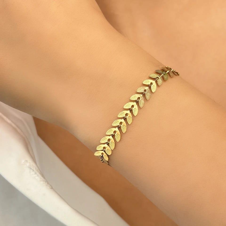 lightweight gold leaf bracelet women trendy accessory Swift Mart