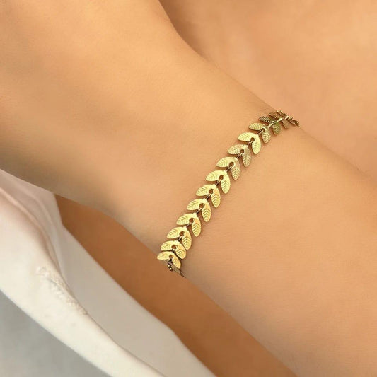 lightweight gold leaf bracelet women trendy accessory Swift Mart
