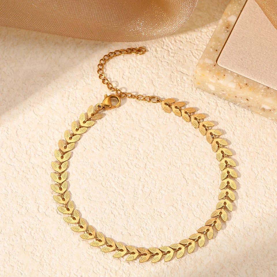 lightweight gold leaf bracelet women trendy accessory Swift Mart