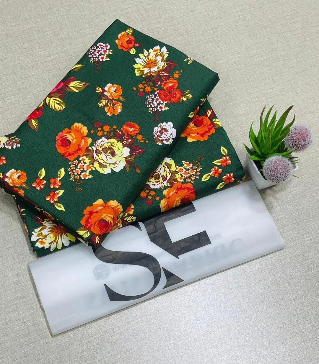 Green printed polo cotton 2 piece suit for women casual wear soft breathable fabric matching shirt and trouser set