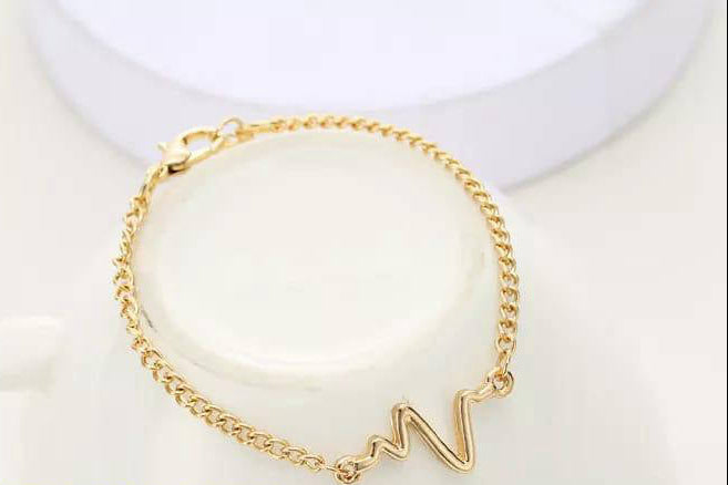 heartbeat adjustable bracelet alloy silver gold black fashion jewelry Pakistan Swift Mart