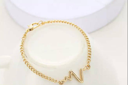 heartbeat adjustable bracelet alloy silver gold black fashion jewelry Pakistan Swift Mart