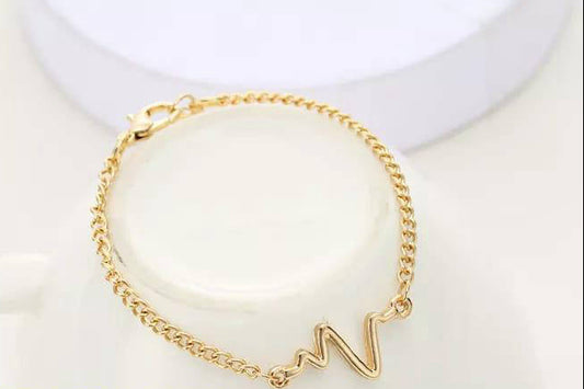 heartbeat adjustable bracelet alloy silver gold black fashion jewelry Pakistan Swift Mart