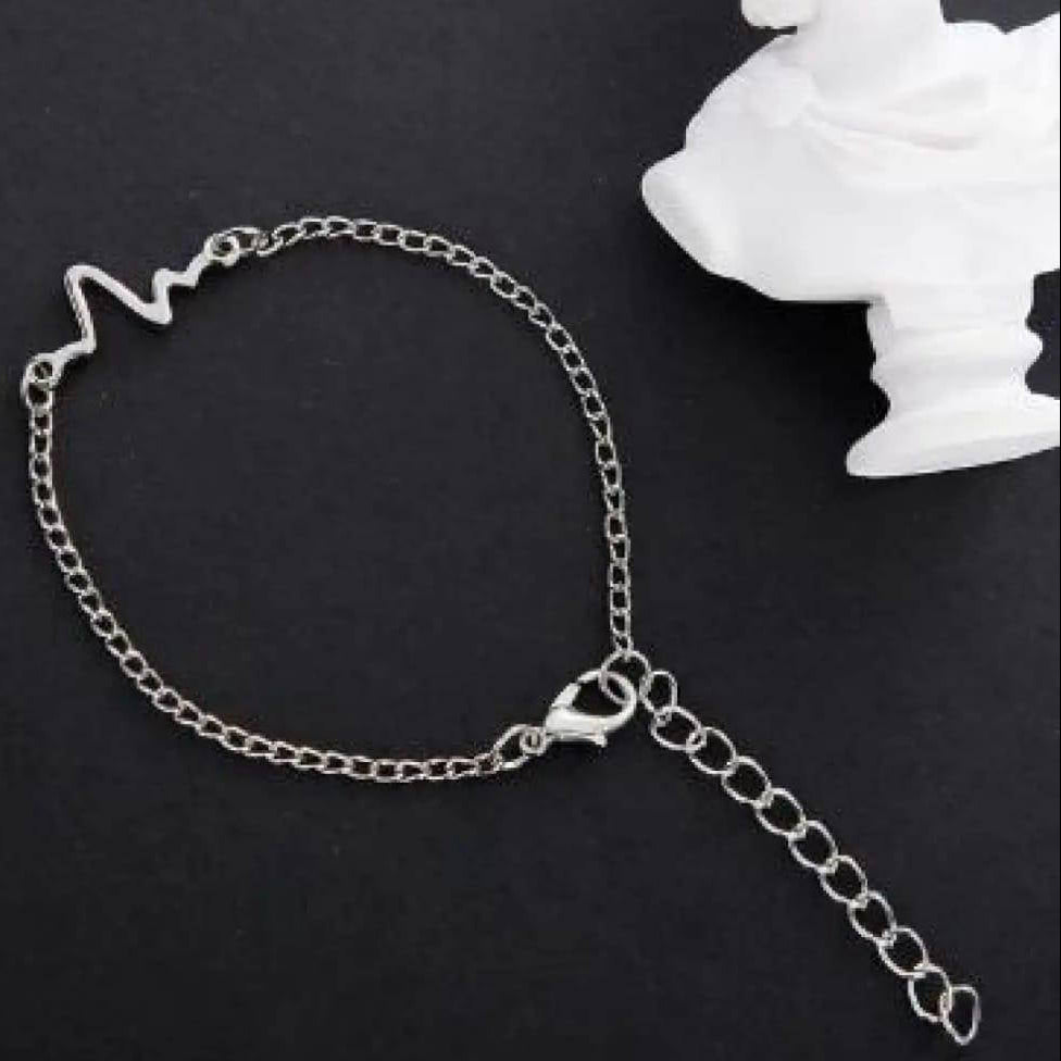 heartbeat adjustable bracelet alloy silver gold black fashion jewelry Pakistan Swift Mart