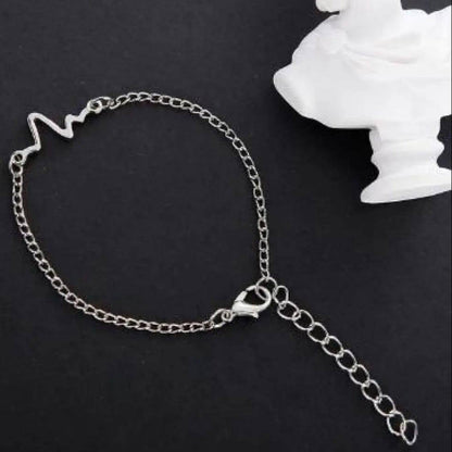 heartbeat adjustable bracelet alloy silver gold black fashion jewelry Pakistan Swift Mart