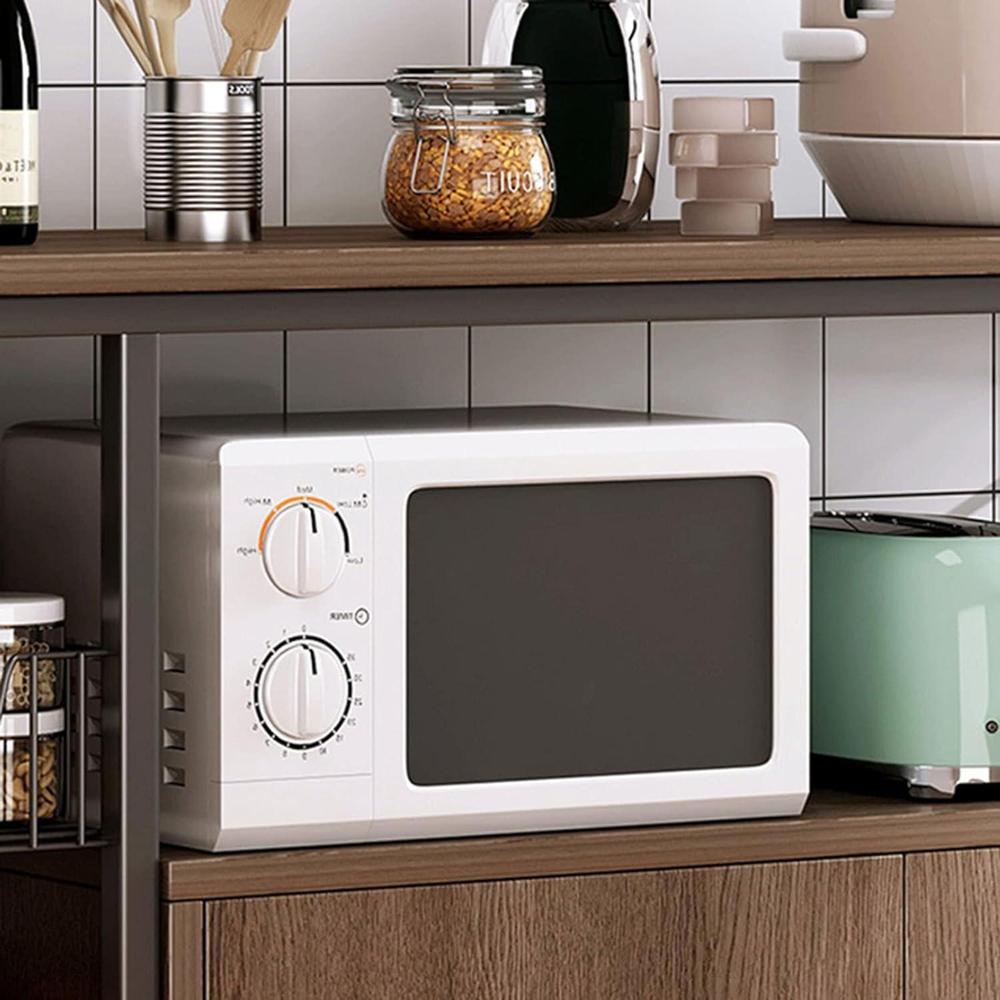 Iron oven stand rack kitchen storage shelf with hooks and baskets, space saving organizer for pots pans and utensils for daily home use