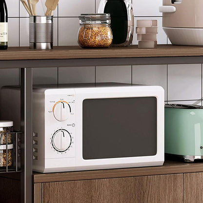 Iron oven stand rack kitchen storage shelf with hooks and baskets, space saving organizer for pots pans and utensils for daily home use
