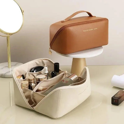 Leather Makeup Pouch – Waterproof cosmetic organizer bag