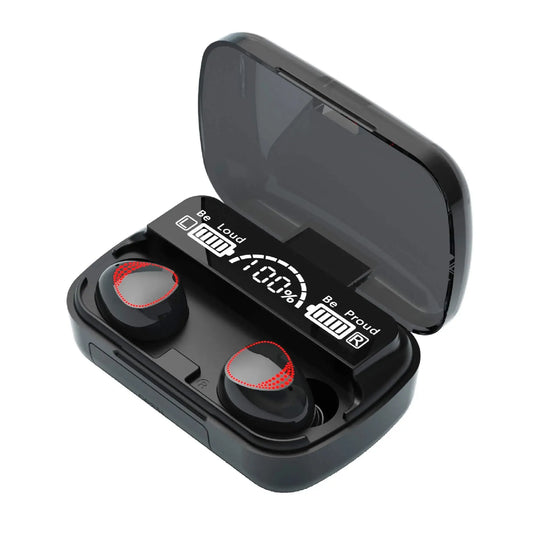 m10 tws bluetooth 5.3 earbuds led digital display black