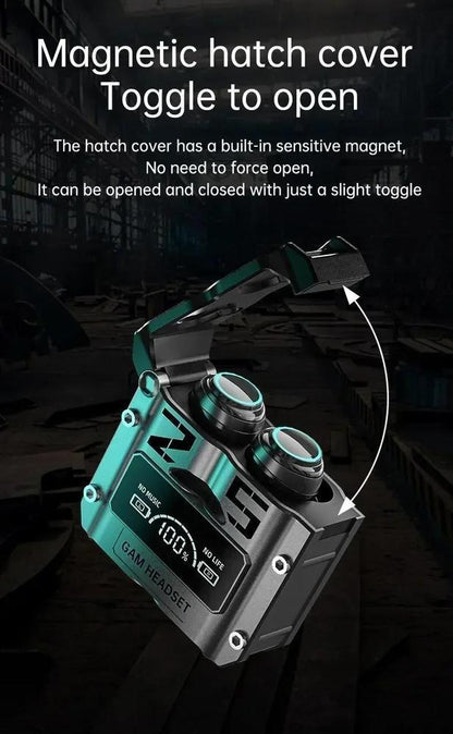 M25 wireless gaming earbuds black Bluetooth 5.0 in ear headphones with mic, noise cancelling earbuds for gaming music and calls